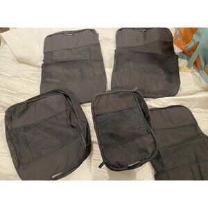New Luggage Packing Organization Cubes 5 Pack, Black, 2 Small, 2 Medium, 1 Large